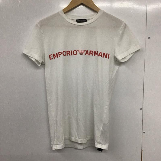 エンポリオアルマーニ EMPORIO ARMANI Tシャツ 半袖 半袖カットソー プリントTシャツ クルーネックカットソー M ロゴ、文字 白 / ホワイト /  メンズ USED 古着 中古 10132299