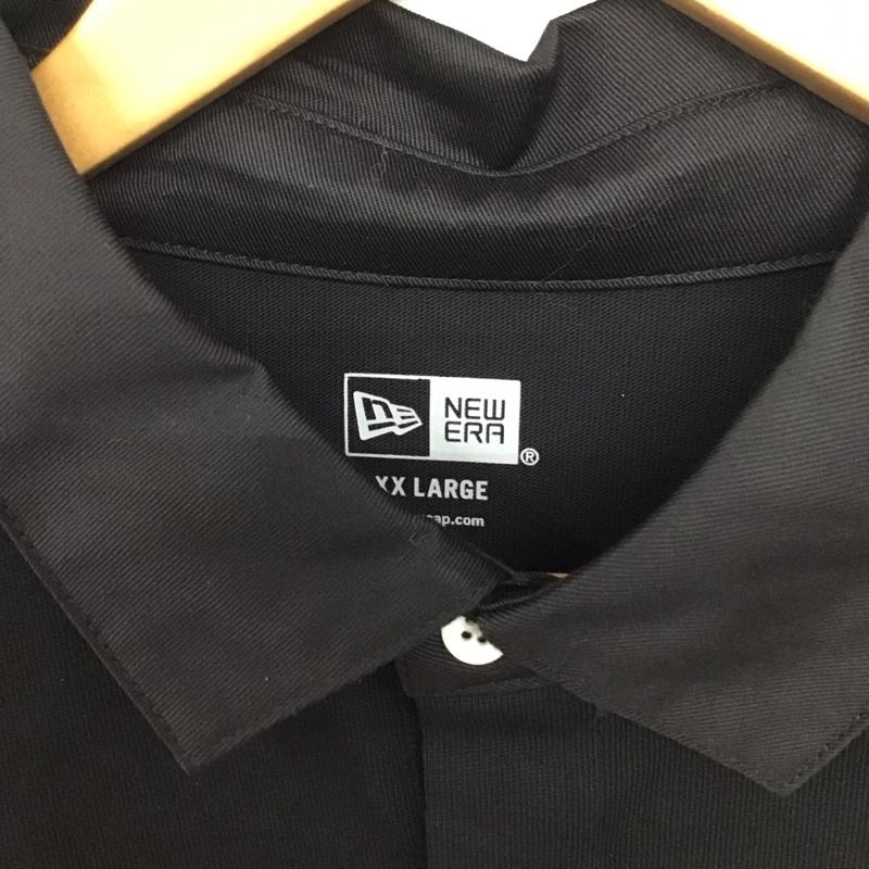 ニューエラ NEW ERA カットソー 長袖 長袖カットソー カラーシャツ プルオーバーシャツ mastermind XXL ロゴ、文字 黒 / ブラック /  メンズ USED 古着 中古 10130713