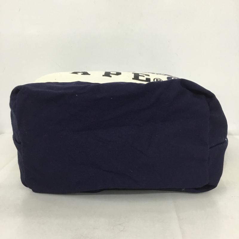 アベイシングエイプ A BATHING APE トートバッグ トートバッグ 2WAY ショルダー ロゴ、文字 紺 / ネイビー / X アイボリー / アイボリー /  メンズ USED 古着 中古 10140204