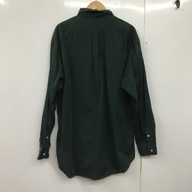 ラルフローレン RALPHLAUREN シャツ、ブラウス 長袖 長袖シャツ 無地シャツ カラーシャツ ボタンダウンシャツ XL ロゴ、文字 緑 / グリーン /  メンズ USED 古着 中古 10142598