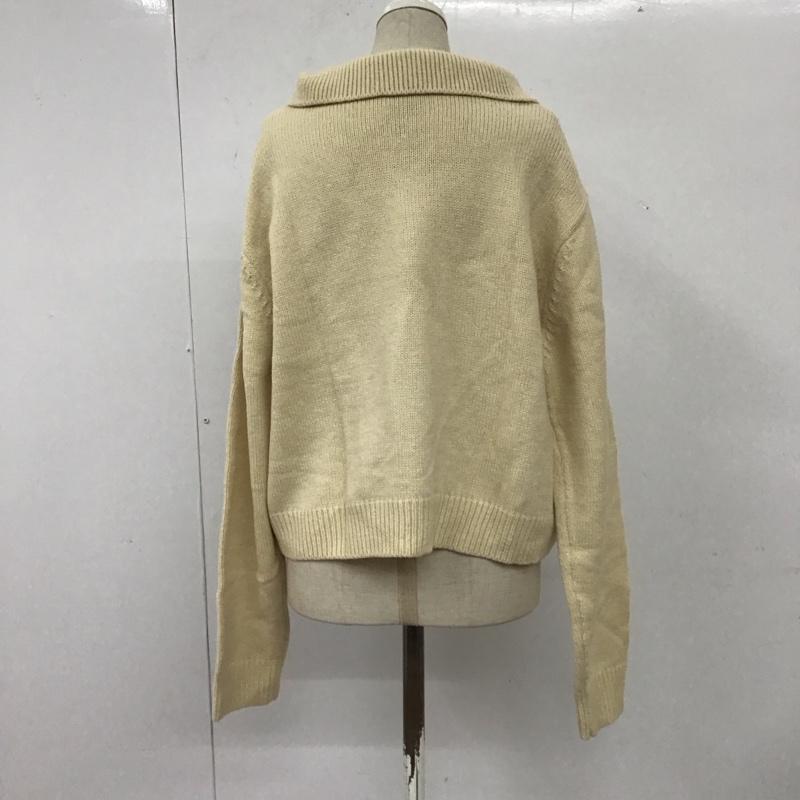 メルロー merlot カーディガン 長袖 襟付き ケーブルニット  アイボリー / アイボリー /  レディース USED 古着 中古 10113779