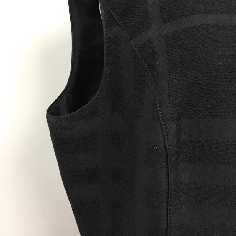 バーバリーロンドン Burberry London ワンピース ひざ丈スカート FM786-041-09 ノースリーブ ウール シルク 44 チェック 黒 / ブラック /  レディース USED 古着 中古 10112961
