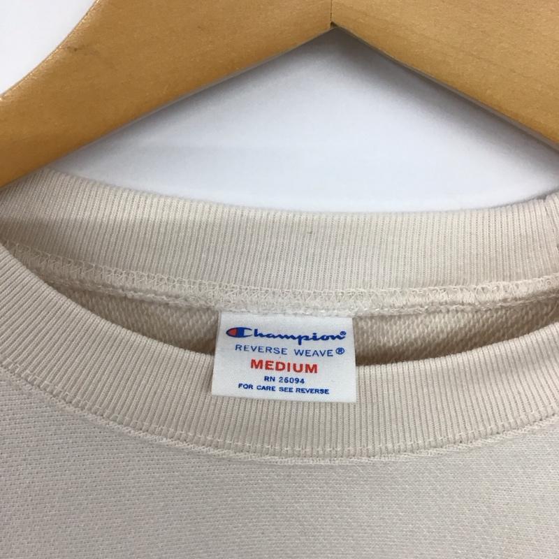 チャンピオン Champion トレーナー 長袖 C8-S004 スウェット M ロゴ、文字 アイボリー / アイボリー /  メンズ USED 古着 中古 10139428