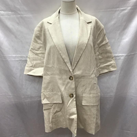 スライ SLY ジャケット、上着 ジャケット、ブレザー 030eSZ30-3450 LINEN SHORT SLEEVE ジャケット FREE 無地 アイボリー / アイボリー /  レディース USED 古着 中古 10112527