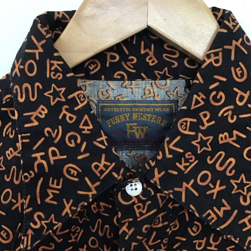 ファニー FUNNY シャツ、ブラウス 長袖 長袖シャツ 総柄シャツ カラーシャツ M 総柄 黒 / ブラック /  メンズ USED 古着 中古 10136556