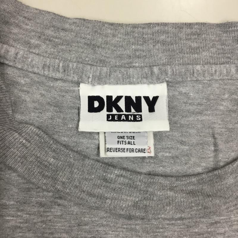 ダナキャランジーンズ DKNYJEANS Tシャツ 半袖 半袖カットソー プリントTシャツ クルーネックカットソー 90s プリント 灰 / グレー /  メンズ USED 古着 中古 10116733