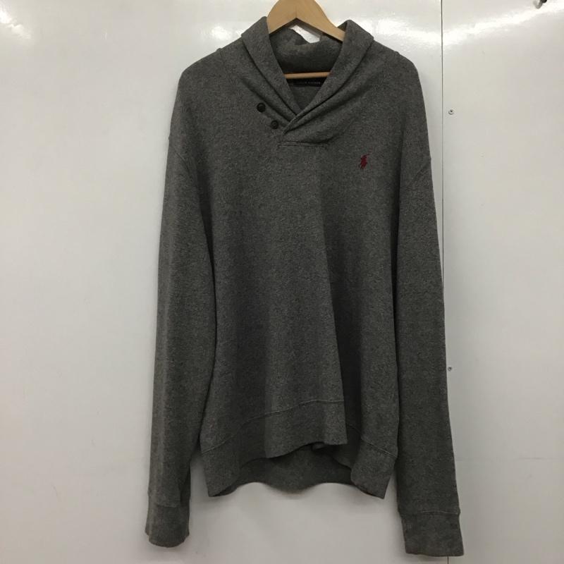 ポロラルフローレン POLO RALPH LAUREN パーカー 長袖 長袖パーカー プルオーバーパーカー スウェット XL ロゴ、文字 灰 / グレー /  メンズ USED 古着 中古 10141766