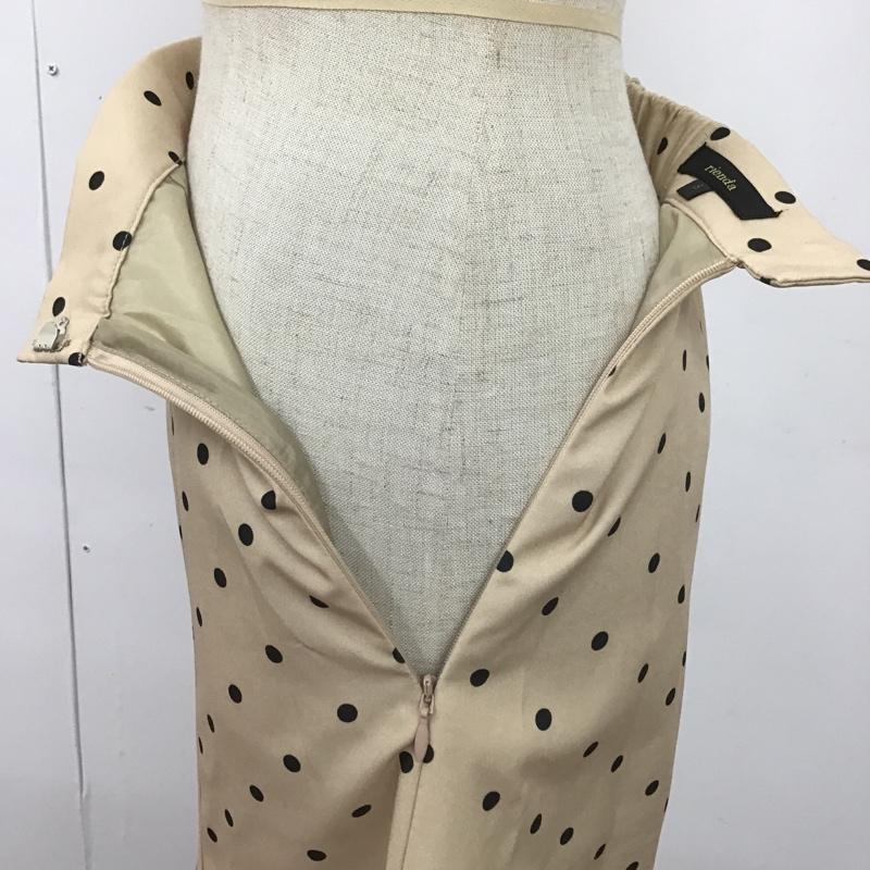 リエンダ rienda スカート ロングスカート 110BA631-0900 MIXPatternJ/Wフレアスカート S ドット ベージュ / ベージュ /  レディース USED 古着 中古 10106201