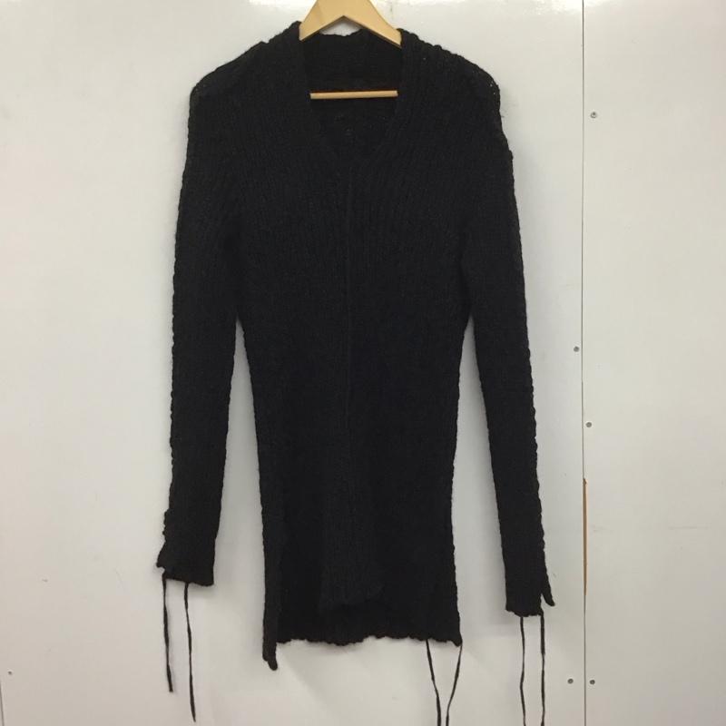 セドリック ジャックミン CEDRIC JACQUEMYN ニット、セーター 長袖 長袖ニットカットソー Vネック セーター 無地 黒 / ブラック /  メンズ USED 古着 中古 10140115