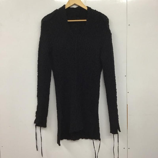 セドリック ジャックミン CEDRIC JACQUEMYN ニット、セーター 長袖 長袖ニットカットソー Vネック セーター 無地 黒 / ブラック /  メンズ USED 古着 中古 10140115