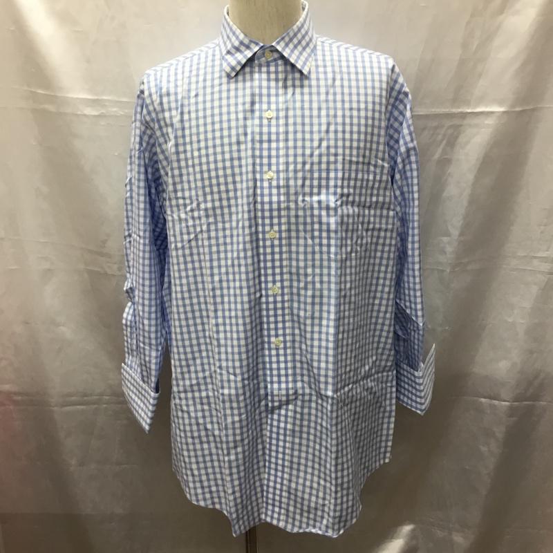 ブルックスブラザーズ BROOKS BROTHERS シャツ、ブラウス 長袖 チェック 白 / ホワイト / X 水色 / ライトブルー /  メンズ USED 古着 中古 10112783
