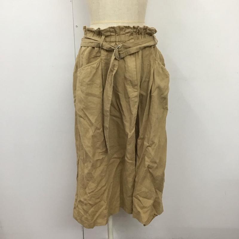 ザラ ZARA スカート ひざ丈スカート ベルト付き L 無地 ベージュ / ベージュ /  レディース USED 古着 中古 10108585