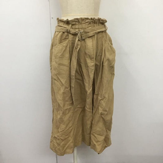 ザラ ZARA スカート ひざ丈スカート ベルト付き L 無地 ベージュ / ベージュ /  レディース USED 古着 中古 10108585