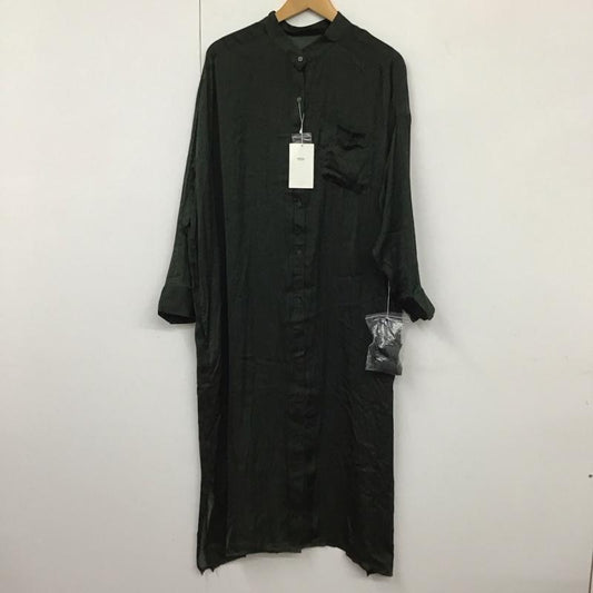 アズールバイマウジー AZUL BY MOUSSY シャツ、ブラウス 長袖 250DAA30-253G BAND COLLAR SHINY LONG SHIRTS M 無地 緑 / グリーン /  レディース USED 古着 中古 10130558