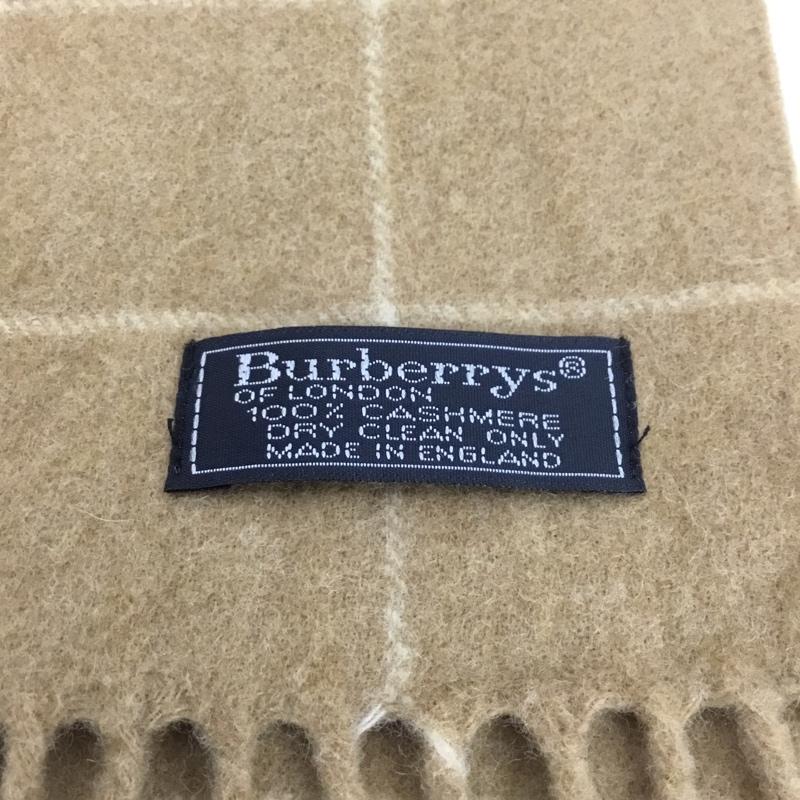バーバリーズ BURBERRYS マフラー マフラー フリンジ チェック 90s 90年代 ロゴ、文字 ベージュ / ベージュ /  メンズ USED 古着 中古 10143277