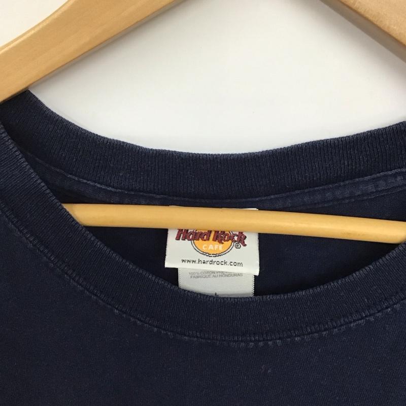 ハードロックカフェ HARD ROCK CAFE Tシャツ 半袖 半袖カットソー プリントTシャツ クルーネックカットソー L プリント 紺 / ネイビー /  メンズ USED 古着 中古 10134921