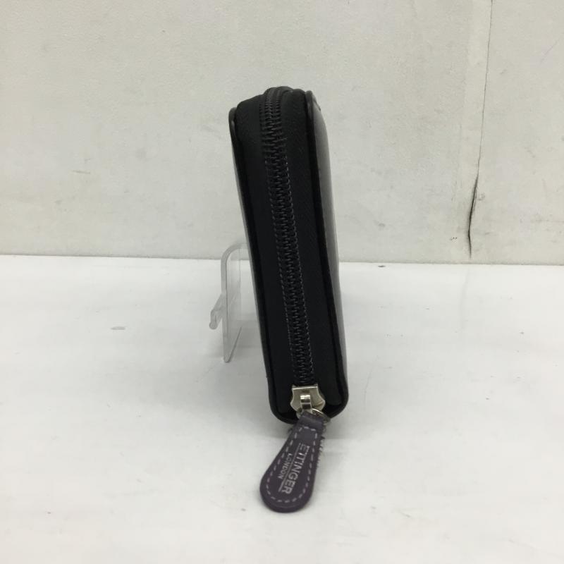 エッティンガー ETTINGER 財布 長財布 無地 黒 / ブラック / X 紫 / パープル /  メンズ USED 古着 中古 10120975