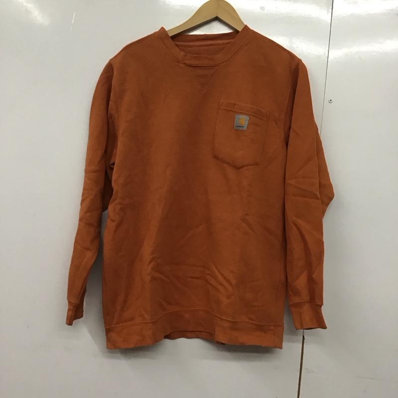 カーハート Carhartt トレーナー 長袖 長袖 L ロゴ、文字 橙 / オレンジ /  メンズ USED 古着 中古 10143400