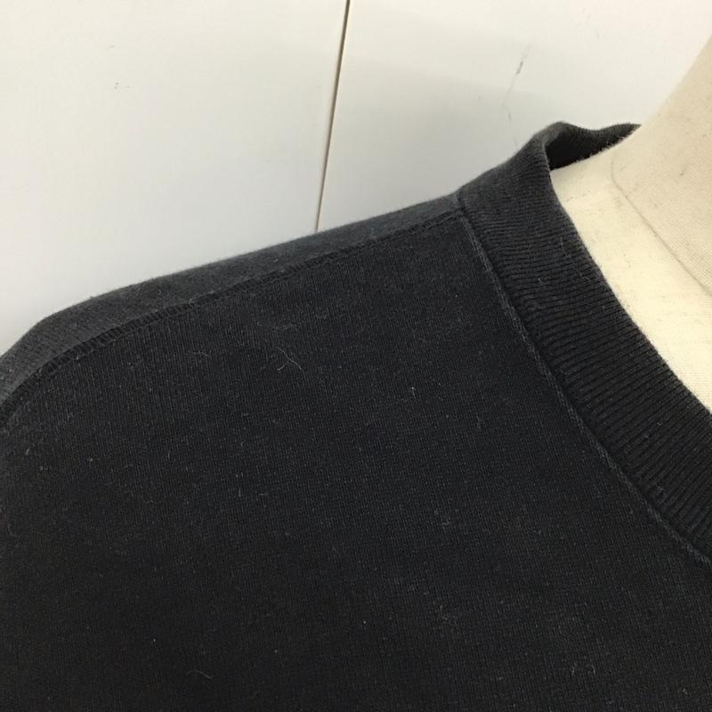 コムデギャルソンオム COMME des GARCONS HOMME トレーナー 長袖 長袖トレーナー スウェット クルーネック リブスウェットカットソー S ロゴ、文字 黒 / ブラック /  メンズ USED 古着 中古 10117630