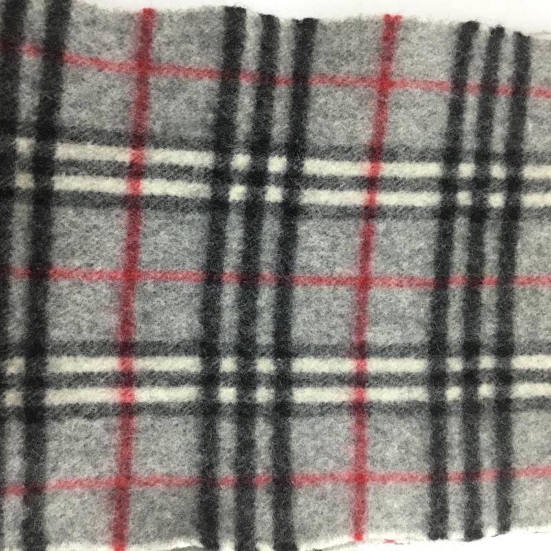 バーバリーズ BURBERRYS マフラー マフラー ラムウール フリンジ チェック 灰 / グレー /  メンズ USED 古着 中古 10142733