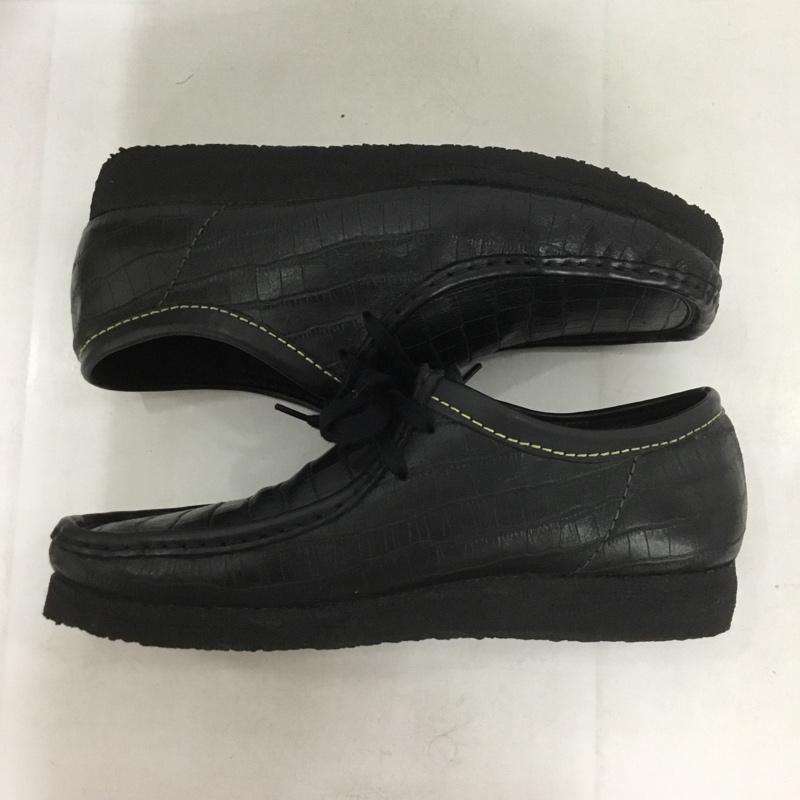 クラークス Clarks カジュアルシューズ カジュアルシューズ WACKO MARIA CROCODILE EMBOSSED LEATHER WALLABEE UK9.5 箱有 US：10.5  黒 / ブラック /  メンズ USED 古着 中古 10139933