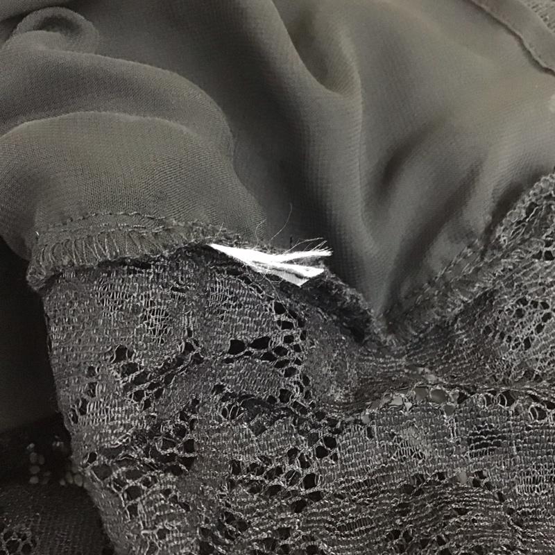 ザラ ZARA カットソー 長袖 M レース柄 黒 / ブラック /  レディース USED 古着 中古 10113481