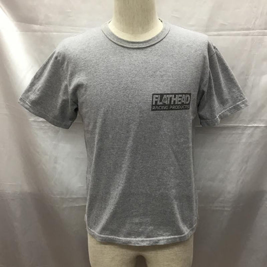 フラットヘッド FLATHEAD Tシャツ 半袖 38 プリント 灰 / グレー /  メンズ USED 古着 中古 10109608