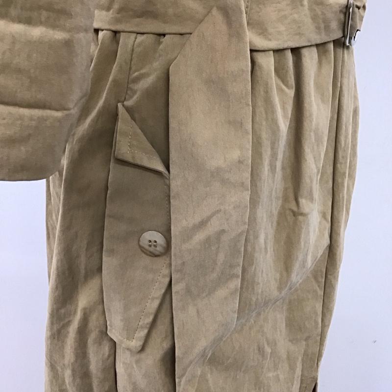 ザラ ZARA ワンピース ロングスカート 7385 111 743 カシュクール ベルト付き スリット 七分袖 S 無地 ベージュ / ベージュ /  レディース USED 古着 中古 10122557