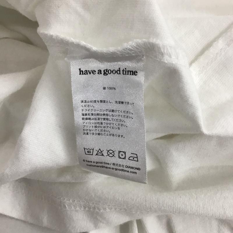 ハバ グッ タイム Have a good time カットソー 長袖 長袖カットソー プリントカットソー クルーネック L プリント 白 / ホワイト /  メンズ USED 古着 中古 10126193