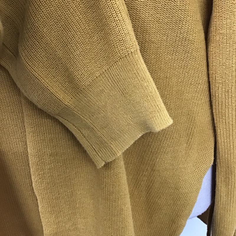 ナチュラルビューティーベーシック NATURAL BEAUTY BASIC カーディガン 長袖 長袖ニットカーディガン リブニットカーディガン 前ボタン M 無地 マスタード / マスタード /  レディース USED 古着 中古 10122416