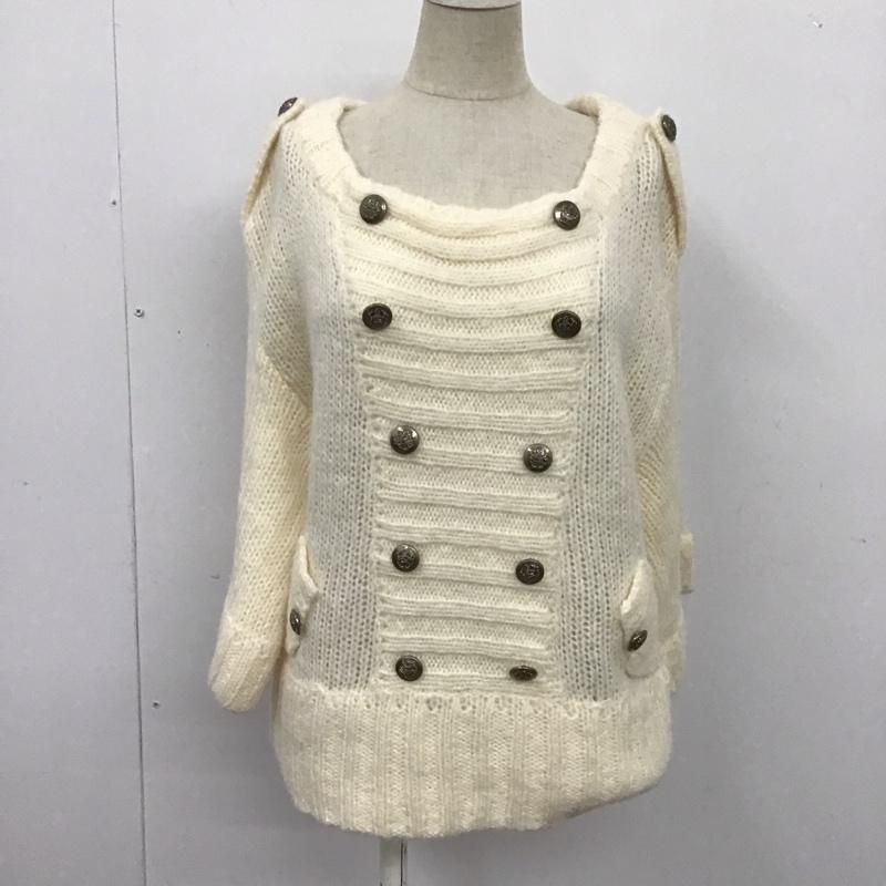 ジルスチュアート JILLSTUART ニット、セーター 七分袖 092-270359 M 無地 アイボリー / アイボリー /  レディース USED 古着 中古 10107559