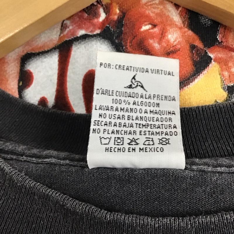 リザレクション RESURRECTION カットソー 長袖 長袖カットソー プリントカットソー クルーネック バンドTシャツ XL プリント ダークグレー / ダークグレー /  メンズ USED 古着 中古 10150418