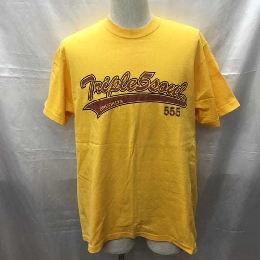 古着 USED Tシャツ 半袖 半袖カットソー プリントTシャツ クルーネックカットソー M ロゴ、文字 黄 / イエロー /  メンズ USED 古着 中古 10115629