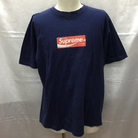 シュプリーム Supreme Tシャツ 半袖 CocaCola box logo L プリント X ロゴ、文字 紺 / ネイビー /  メンズ USED 古着 中古 10108782