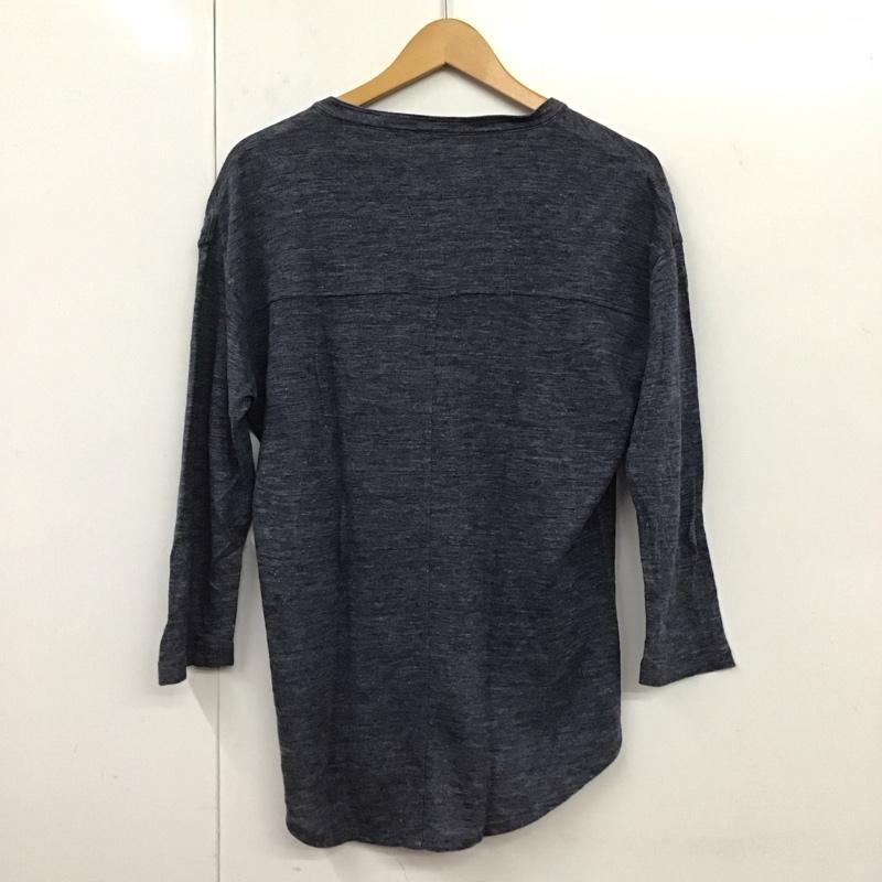 クオドロ quadro カットソー 長袖 長袖カットソー 無地カットソー ヘンリーネックカットソー 2 無地 紺 / ネイビー /  メンズ USED 古着 中古 10131768