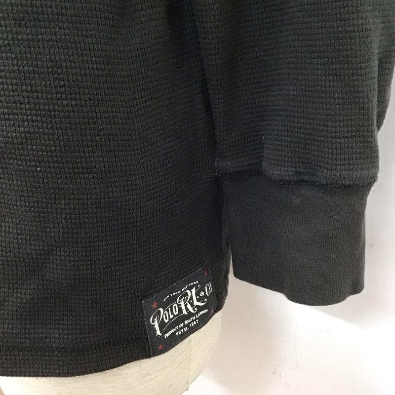 ポロラルフローレン POLO RALPH LAUREN パーカー 長袖 プルオーバー L プリント 黒 / ブラック /  メンズ USED 古着 中古 10112228