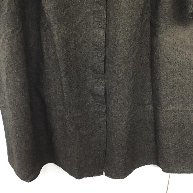 サマンサモスモス Samansa Mos2 ワンピース ロングスカート 1105125 長袖 シャツワンピース スタンドカラー フリル FREE 無地 ダークブラウン / ダークブラウン /  レディース USED 古着 中古 10142228