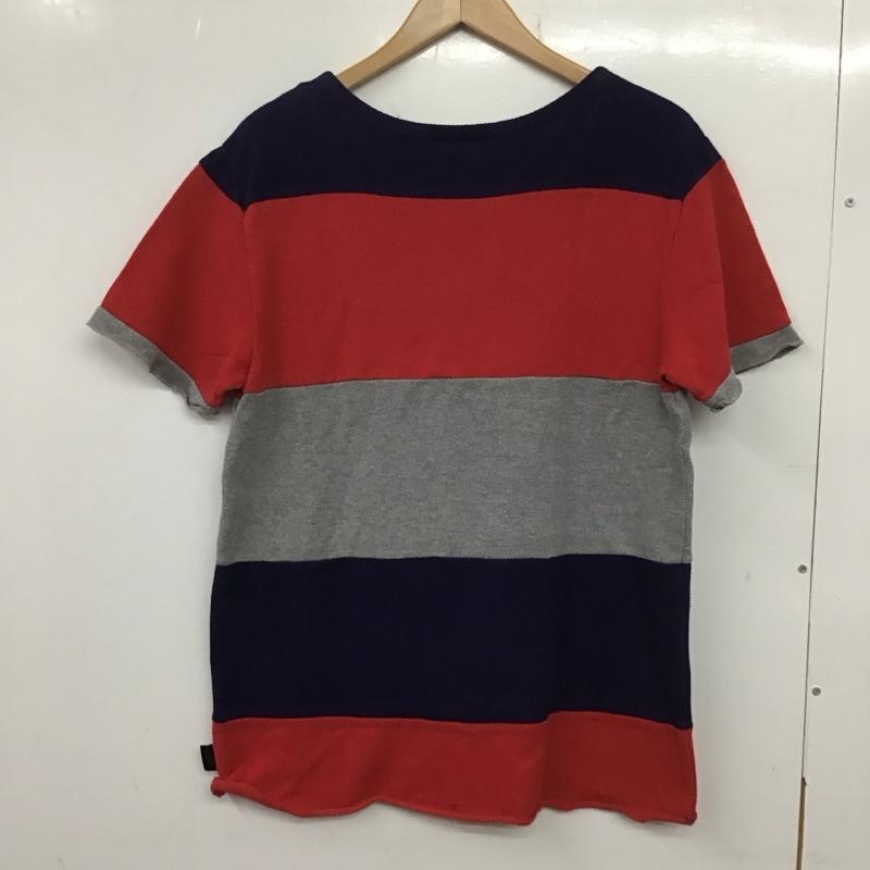 カブー KAVU Tシャツ 半袖 半袖カットソー プリントTシャツ ボーダー M ボーダー柄 灰 / グレー / X 赤 / レッド / X 紫 / パープル /  メンズ USED 古着 中古 10138901