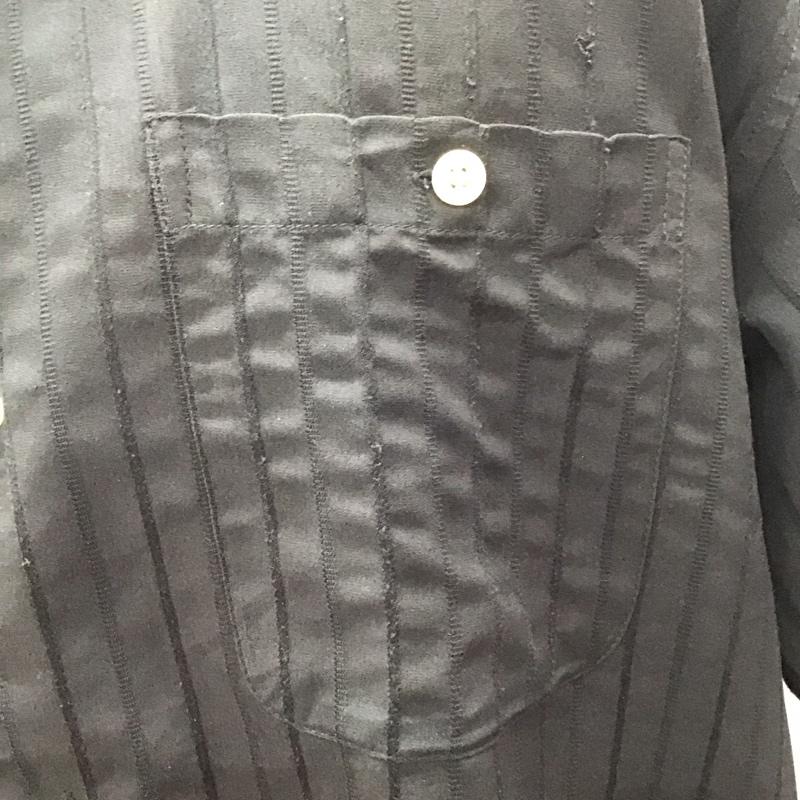 ドマーニ domani シャツ、ブラウス 半袖 半袖シャツ カラーシャツ カジュアルシャツ L ストライプ 黒 / ブラック /  メンズ USED 古着 中古 10111326