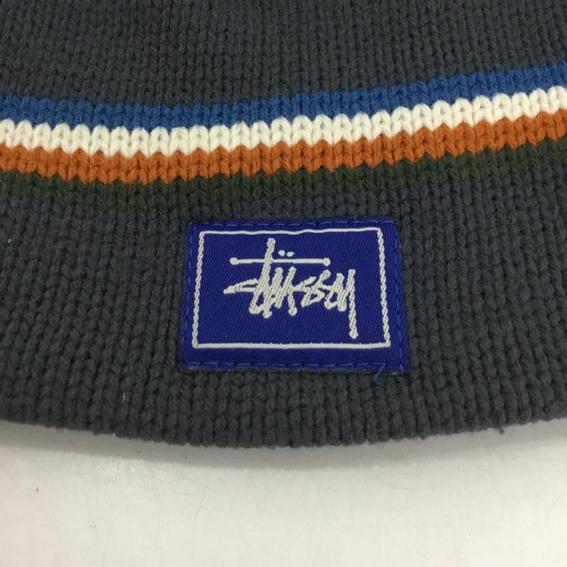 ステューシー STUSSY 帽子 ニット帽 90年代 マルチボーダー ロゴ、文字 マルチカラー / マルチカラー /  メンズ USED 古着 中古 10137140