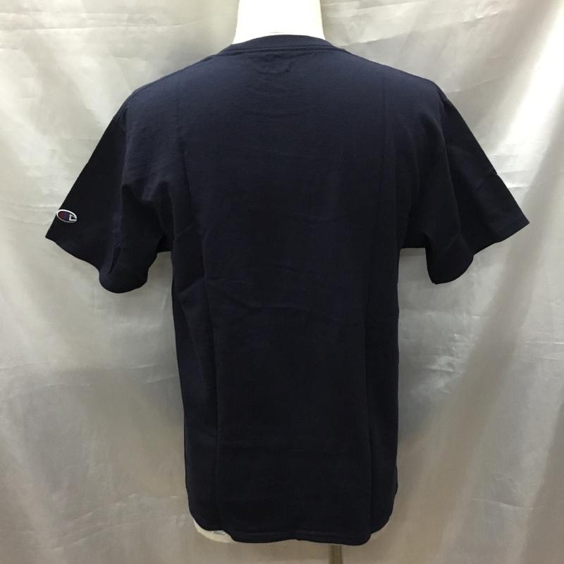 チャンピオン Champion Tシャツ 半袖 半袖カットソー プリントTシャツ クルーネックカットソー M 無地 紺 / ネイビー /  メンズ USED 古着 中古 10117713