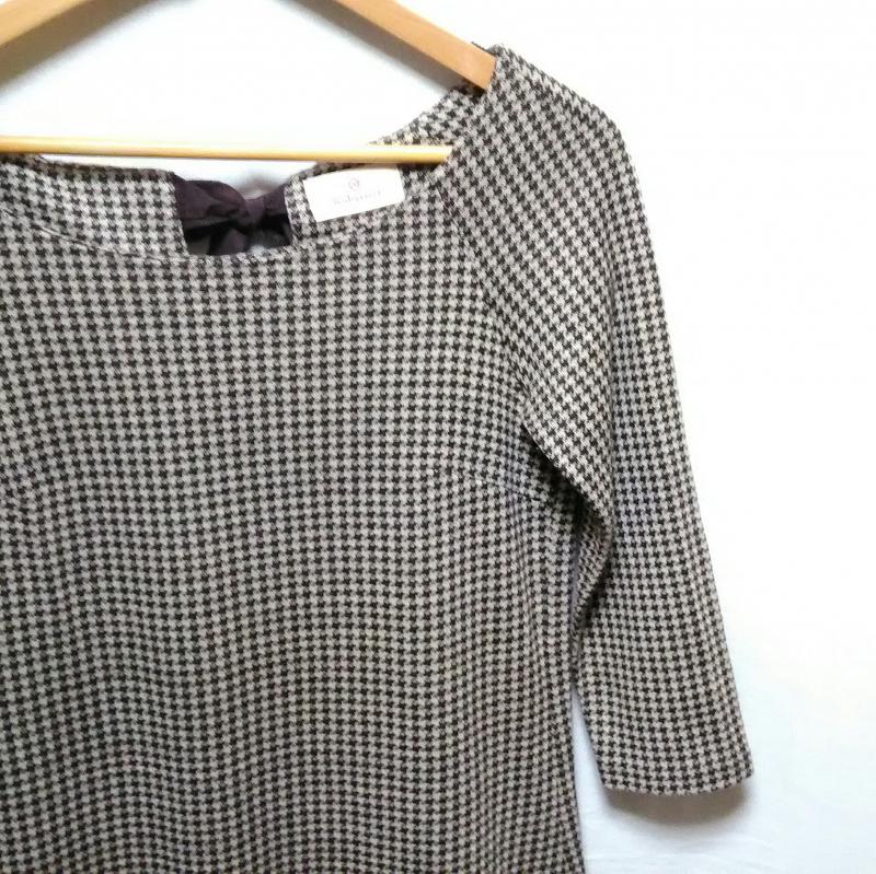 ルビーリベット Rubyrivet ワンピース ひざ丈スカート 38 千鳥格子 ベージュ / ベージュ / X 茶 / ブラウン /  レディース USED 古着 中古 10011901