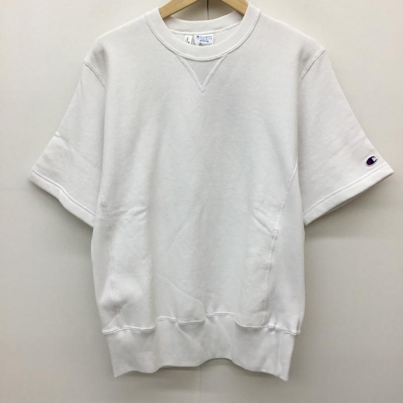 チャンピオン Champion トレーナー 半袖 M 無地 白 / ホワイト /  メンズ USED 古着 中古 10140935