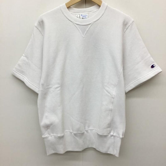 チャンピオン Champion トレーナー 半袖 M 無地 白 / ホワイト /  メンズ USED 古着 中古 10140935