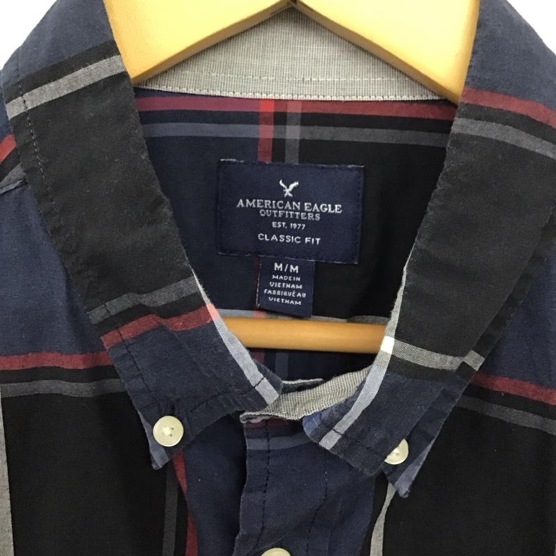 アメリカンイーグル AMERICANEAGLE シャツ、ブラウス 長袖 長袖シャツ チェックシャツ カラーシャツ ボタンダウンシャツ M チェック マルチカラー / マルチカラー /  メンズ USED 古着 中古 10137498
