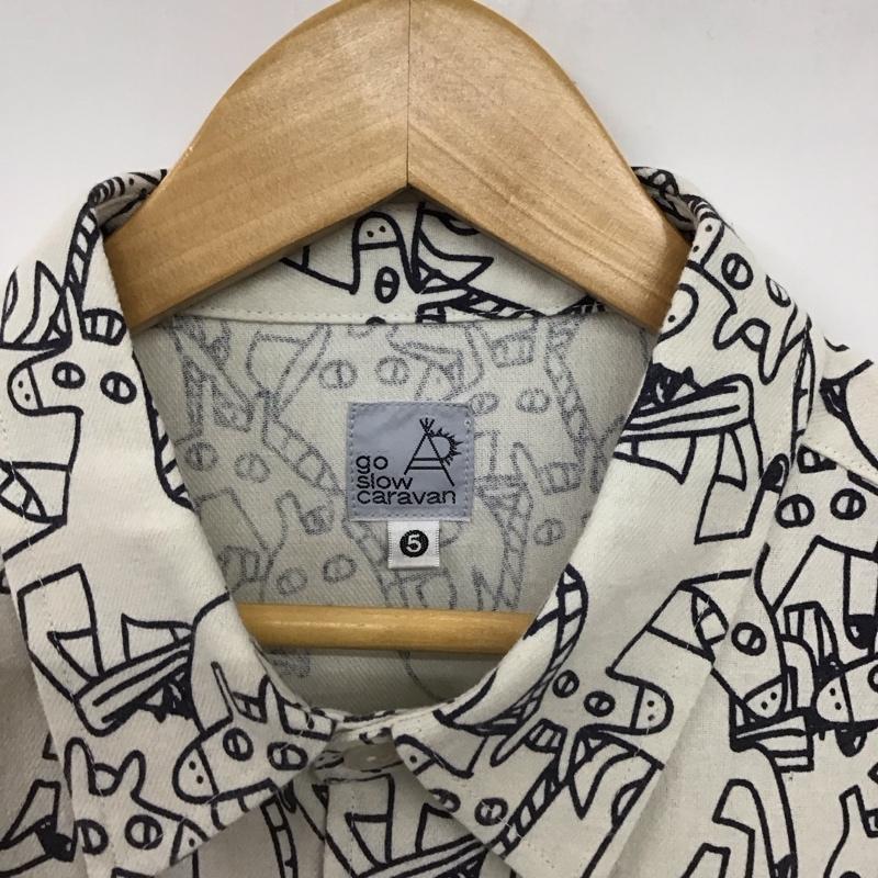 ゴースローキャラバン go slow caravan シャツ、ブラウス 長袖 長袖シャツ プリントシャツ カラーシャツ 5 プリント アイボリー / アイボリー /  メンズ USED 古着 中古 10147540