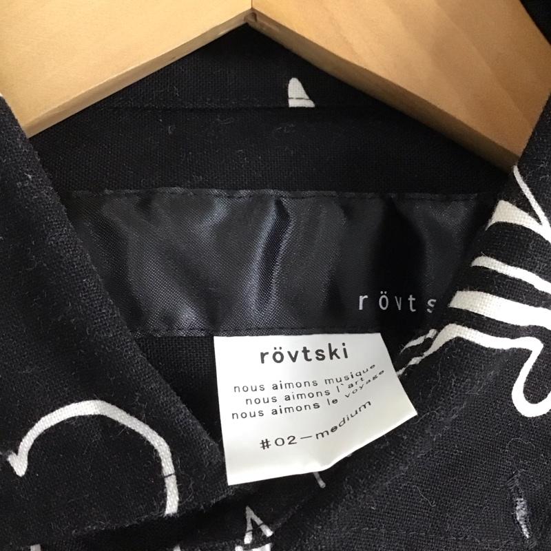 ロフトスキー rovtski シャツ、ブラウス 長袖 長袖シャツ プリントシャツ カラーシャツ M プリント 黒 / ブラック /  メンズ USED 古着 中古 10150120