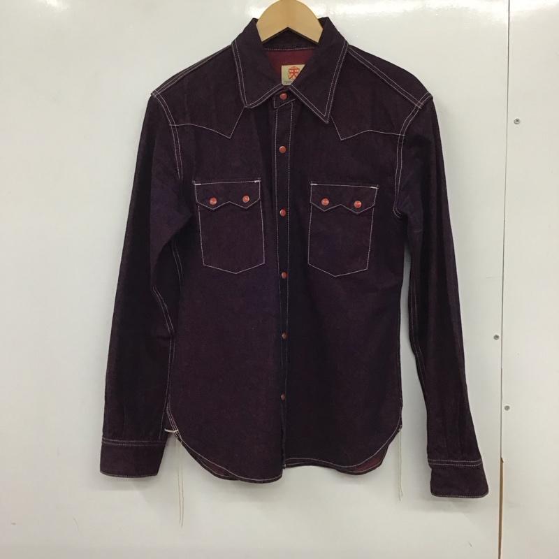 クラシキテンリョウデニム 倉敷天領デニム シャツ、ブラウス 長袖 長袖シャツ 無地シャツ カラーシャツ M 無地 紫 / パープル /  メンズ USED 古着 中古 10136553