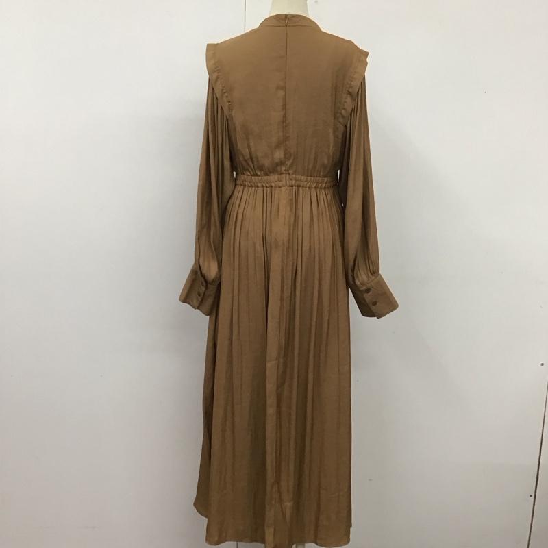 センスオブプレイス SENSEOFPLACE ワンピース ロングスカート aa16-26b019 ハイネックウエストマークワンピース ロングワンピース フレアスカート 無地 茶 / ブラウン /  レディース USED 古着 中古 10109190