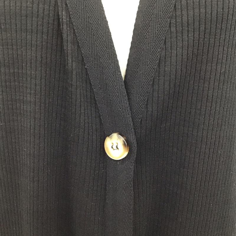 ザラ ZARA カーディガン 長袖 0264 603 800 ロング丈 Vネック L 無地 黒 / ブラック /  レディース USED 古着 中古 10120036